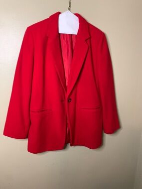 Harve Benard Red Women's Coat with Green Label